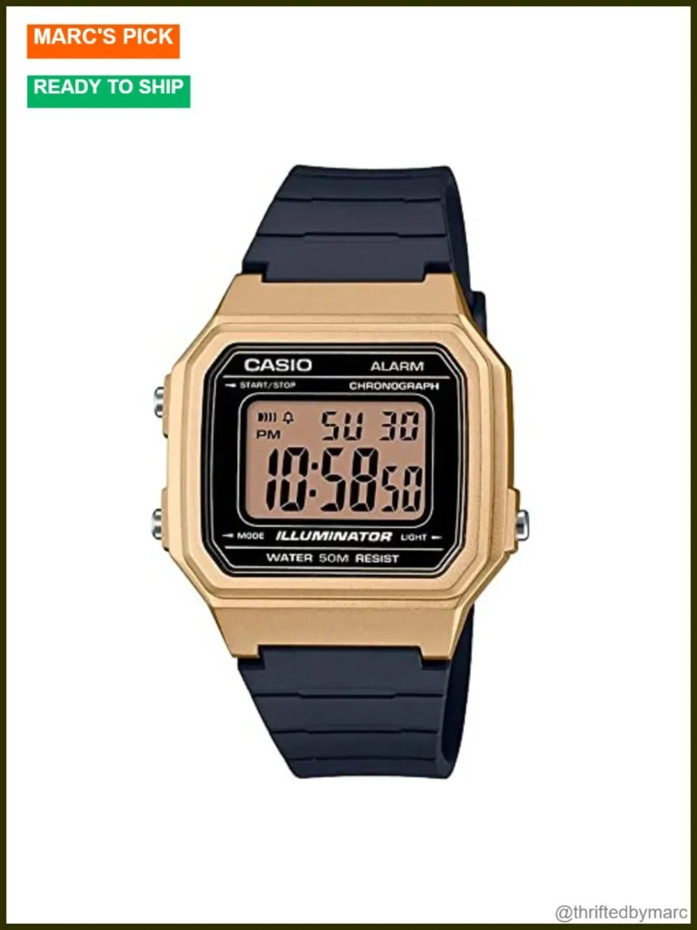 Men's Digital Watch with 50M WR, LED Backlight, Stopwatch, Alarm, 7-Year Battery